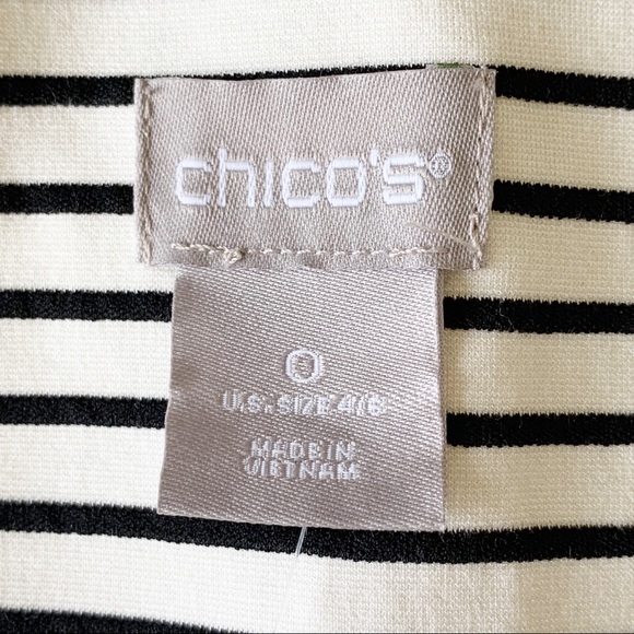 CHICO’S Black and White Striped Knit Jacket Size 0 - Picture 6 of 8
